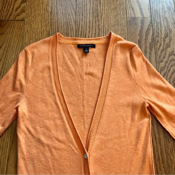 Banana Republic Peach Sherbet Silk Cotton cardigan sweater Women’s Size S - Picture 2 of 7